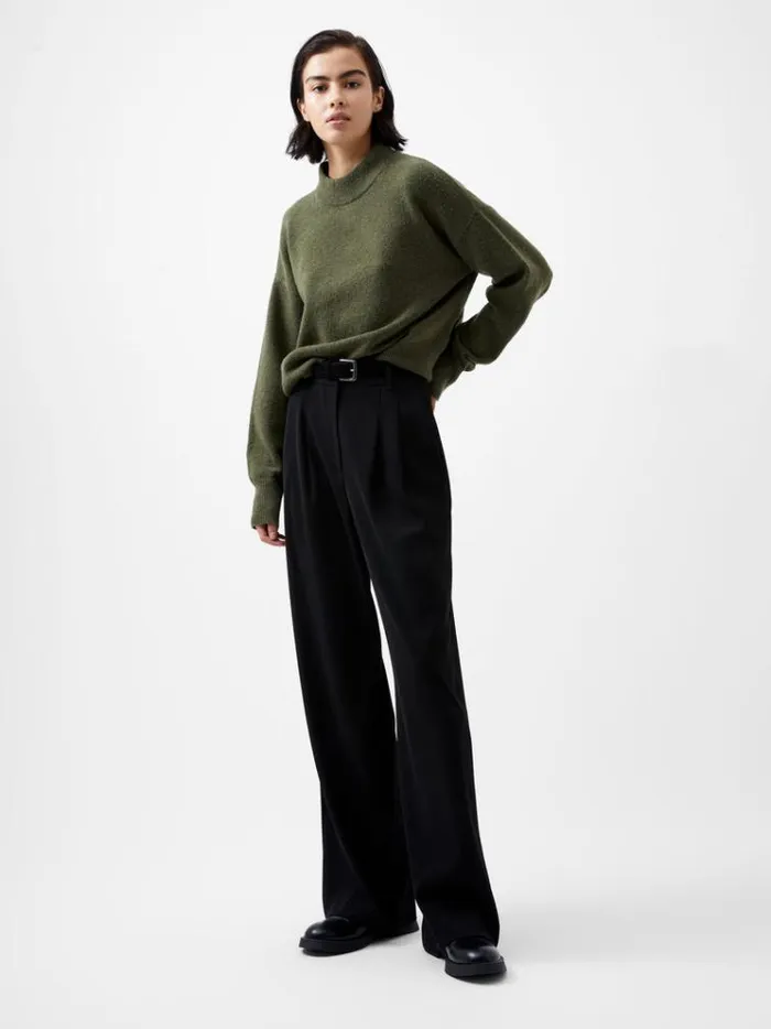 French Connection Jumpers and Cardigans Vhari Recycled Grown On Neck Jumper Olive Night 8211 Woman