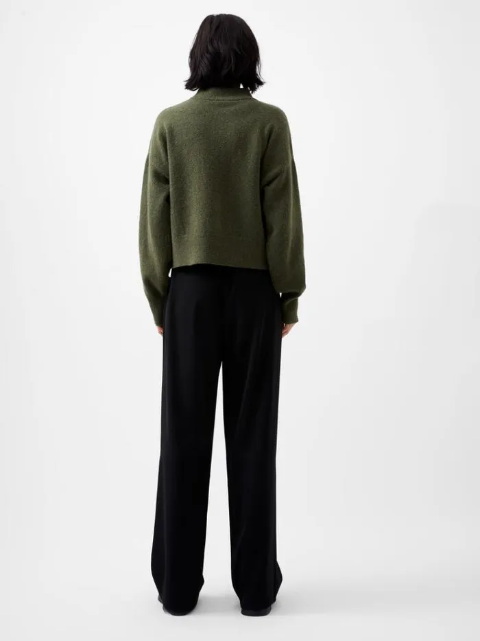 French Connection Jumpers and Cardigans Vhari Recycled Grown On Neck Jumper Olive Night 8211 Woman