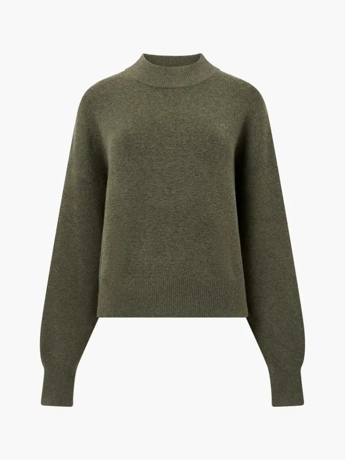 French Connection Jumpers and Cardigans Vhari Recycled Grown On Neck Jumper Olive Night 8211 Woman