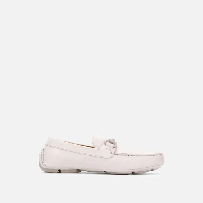 Kenneth Cole Dawson Vegan Suede Horsebit Driver Light Grey Men Loafers