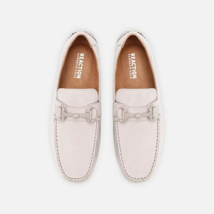Kenneth Cole Dawson Vegan Suede Horsebit Driver Light Grey Men Loafers