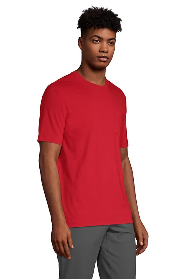 Lands039 End TShirts Men Supert Short Sleeve Tshirt With Pocket Papaya Orange Lands039 End TShirts Men Supert Short Sleeve Tshirt With Pocket Papaya Orange