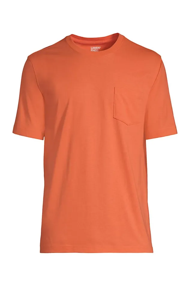 Lands039 End TShirts Men Supert Short Sleeve Tshirt With Pocket Papaya Orange Lands039 End TShirts Men Supert Short Sleeve Tshirt With Pocket Papaya Orange