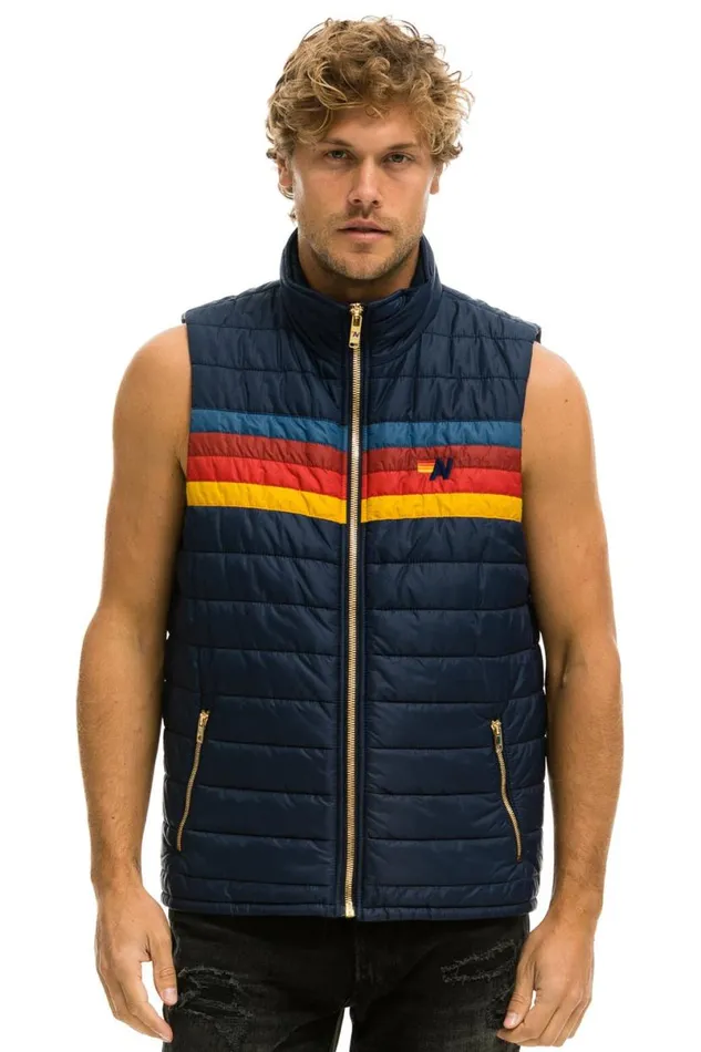 4 Stripe Vest 8211 Navy Men Aviator Nation Vests