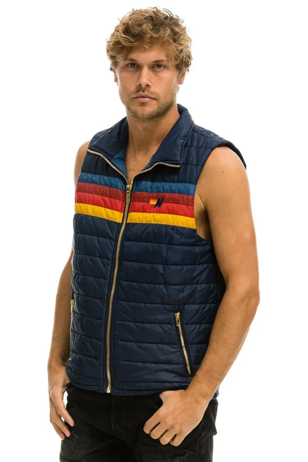 4 Stripe Vest 8211 Navy Men Aviator Nation Vests