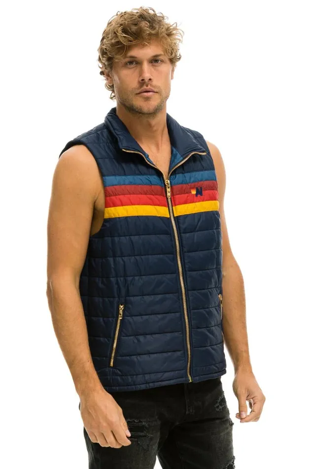4 Stripe Vest 8211 Navy Men Aviator Nation Vests
