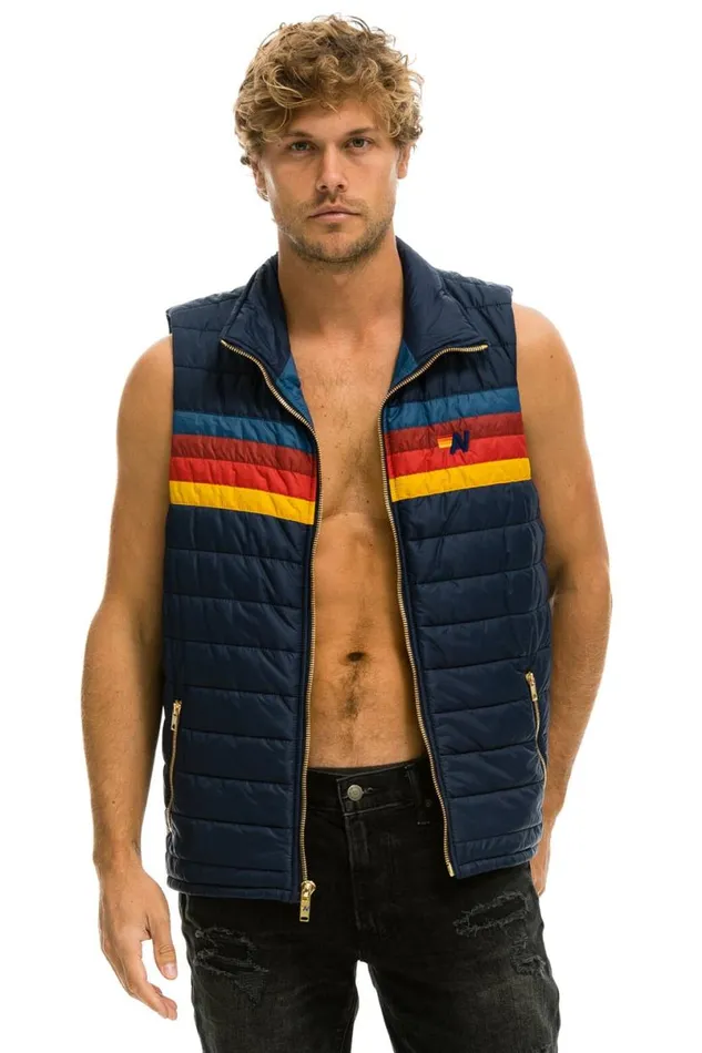 4 Stripe Vest 8211 Navy Men Aviator Nation Vests