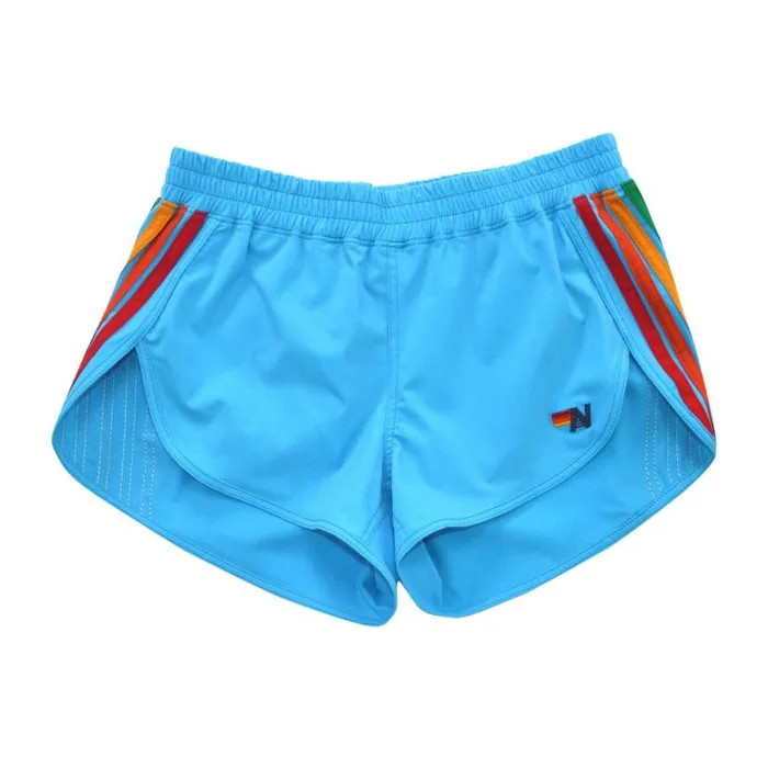 5 Stripe Flex Board Shorts 8211 Neon Blue Rainbow Women Aviator Nation Shorts