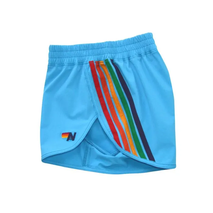 5 Stripe Flex Board Shorts 8211 Neon Blue Rainbow Women Aviator Nation Shorts