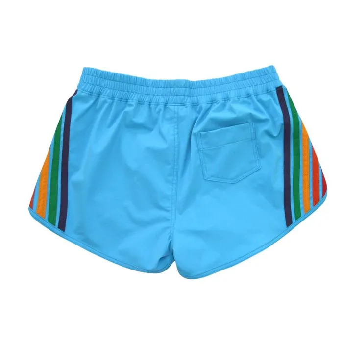 5 Stripe Flex Board Shorts 8211 Neon Blue Rainbow Women Aviator Nation Shorts