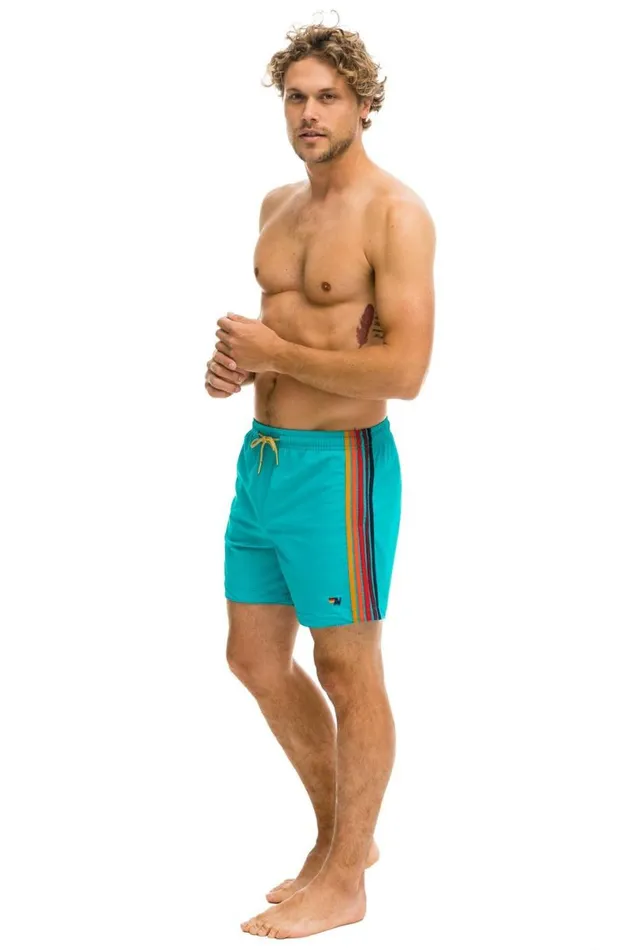 5 Stripe Flex Shorts 8211 Jade Men Aviator Nation Shorts