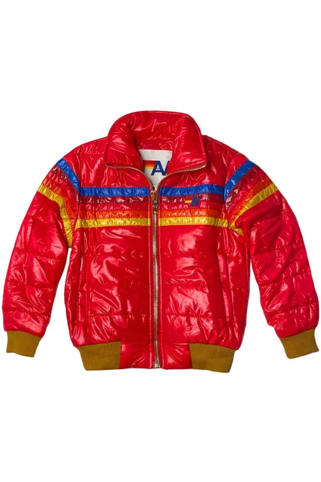 5 Stripe Traveler Jacket 8211 Cherry Glossy Kids Aviator Nation Outerwear