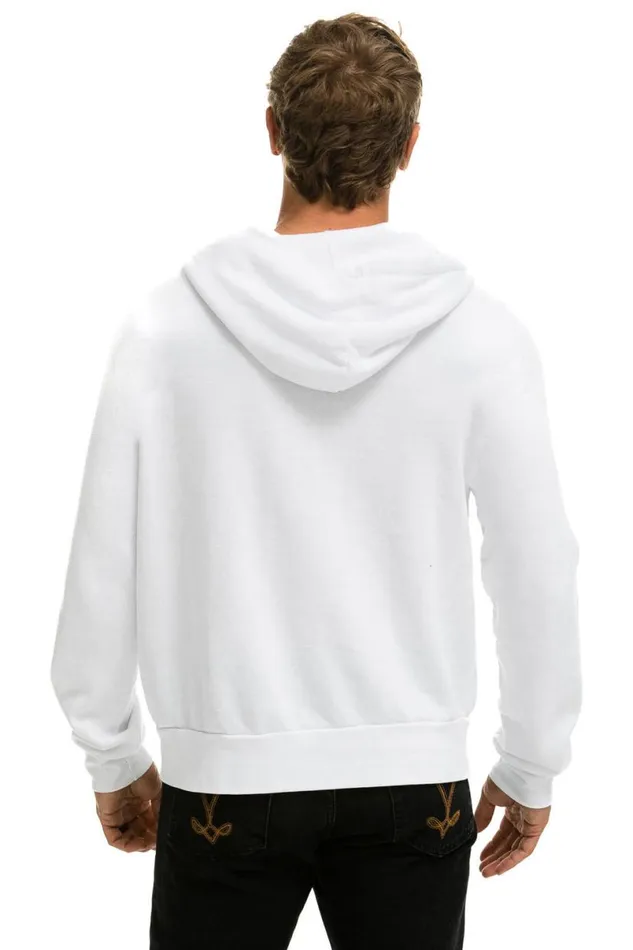 5 Stripe Zip Hoodie W Zip Pockets 8211 White WomenMen Aviator Nation Hoodies