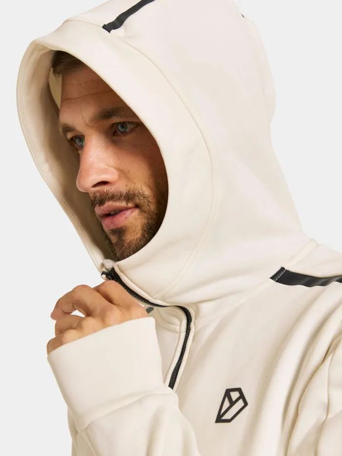 Acke FullZip Shell White Men Didriksons Fleece and Midlayers