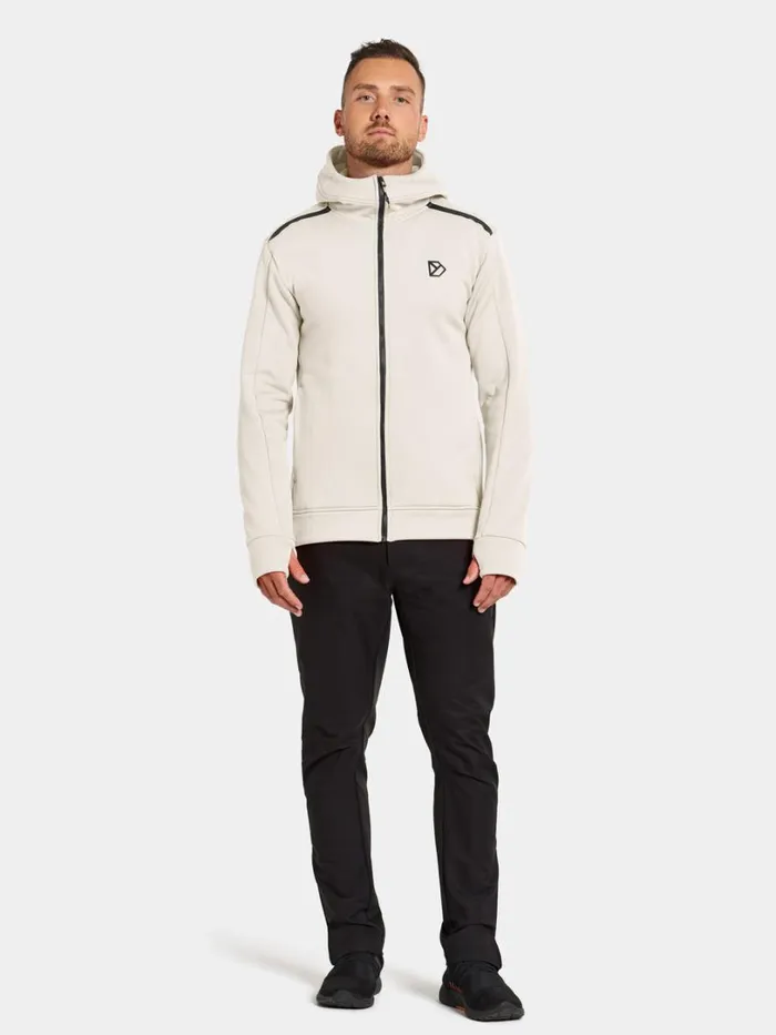 Acke FullZip Shell White Men Didriksons Fleece and Midlayers