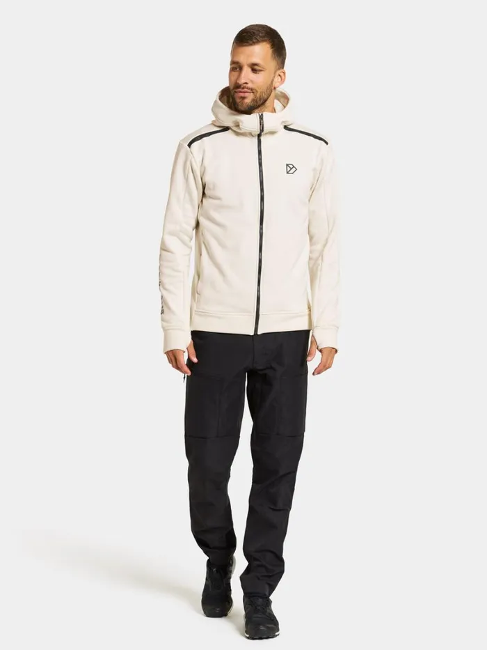 Acke FullZip Shell White Men Didriksons Fleece and Midlayers