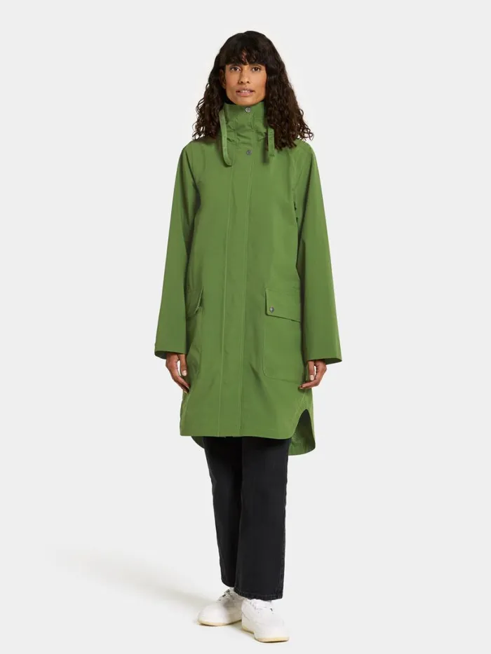 Adria Parka Velvet Green Women Didriksons Spring Jackets