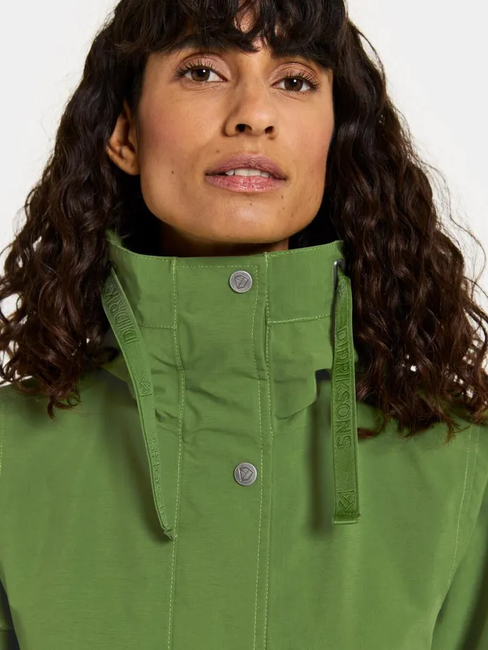 Adria Parka Velvet Green Women Didriksons Spring Jackets