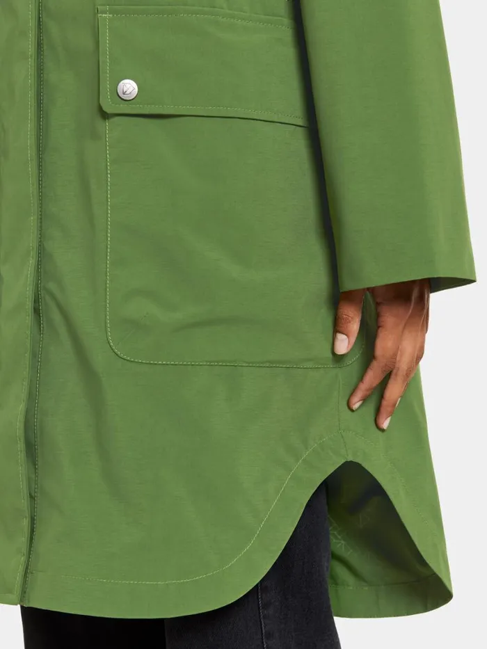 Adria Parka Velvet Green Women Didriksons Spring Jackets