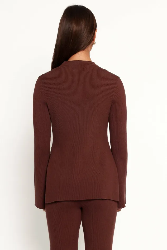 Adrienne Knit Top Chocolate Tops Petal and Pup Women