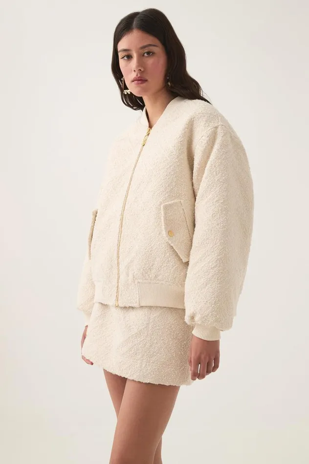 Aje Blazers Jackets and Coats Tectonic Bomber Jacket Cream 8211 Women Aje Blazers Jackets and Coats Tectonic Bomber Jacket Cream 8211 Women