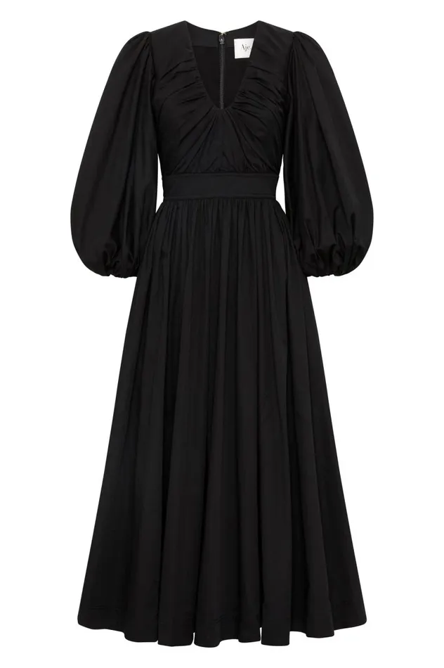 Aje Dresses Audrey Waisted Midi Dress Black 8211 Women Aje Dresses Audrey Waisted Midi Dress Black 8211 Women