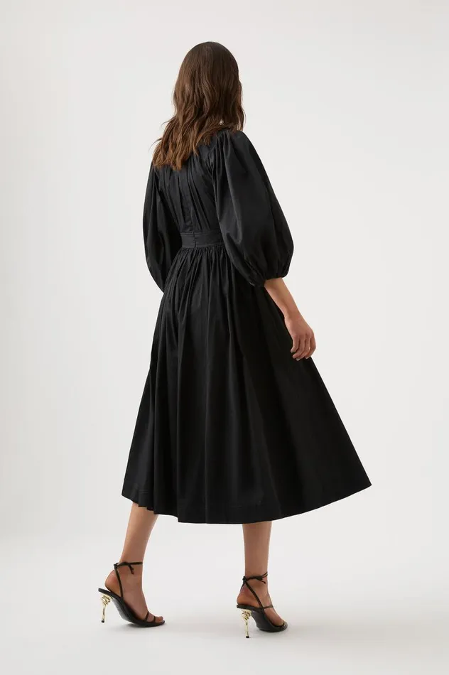 Aje Dresses Audrey Waisted Midi Dress Black 8211 Women Aje Dresses Audrey Waisted Midi Dress Black 8211 Women