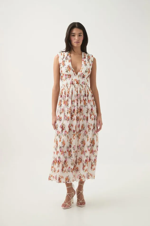 Aje Dresses Becoming Bow Back Midi Dress Flora Natura 8211 Women Aje Dresses Becoming Bow Back Midi Dress Flora Natura 8211 Women
