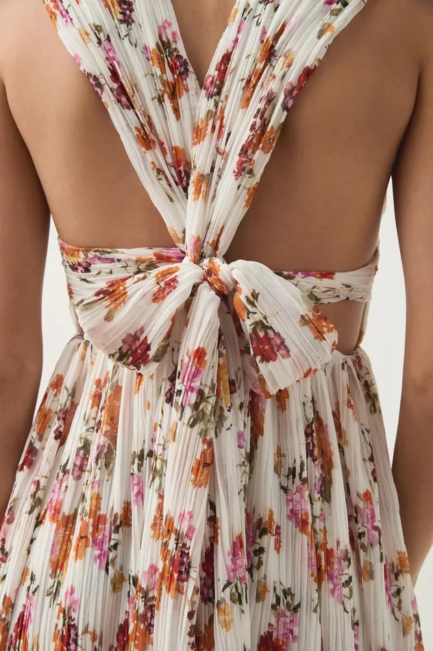 Aje Dresses Becoming Bow Back Midi Dress Flora Natura 8211 Women Aje Dresses Becoming Bow Back Midi Dress Flora Natura 8211 Women