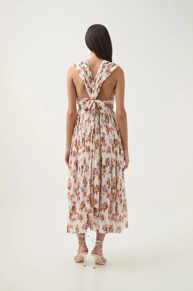Aje Dresses Becoming Bow Back Midi Dress Flora Natura 8211 Women Aje Dresses Becoming Bow Back Midi Dress Flora Natura 8211 Women