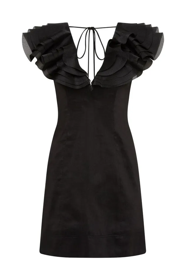 Aje Dresses Charmed Plunge Mini Dress Black 8211 Women Aje Dresses Charmed Plunge Mini Dress Black 8211 Women