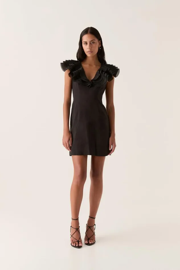 Aje Dresses Charmed Plunge Mini Dress Black 8211 Women Aje Dresses Charmed Plunge Mini Dress Black 8211 Women