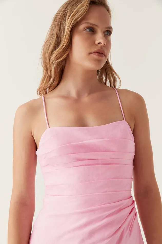 Aje Dresses Clarice Draped Mini Slip Dress Bon Bon Pink 8211 Women Aje Dresses Clarice Draped Mini Slip Dress Bon Bon Pink 8211 Women