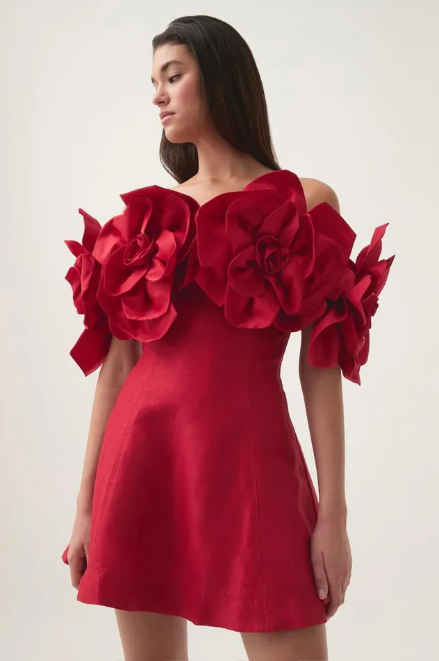 Aje Dresses Etta Mini Dress Scarlet Red 8211 Women Aje Dresses Etta Mini Dress Scarlet Red 8211 Women