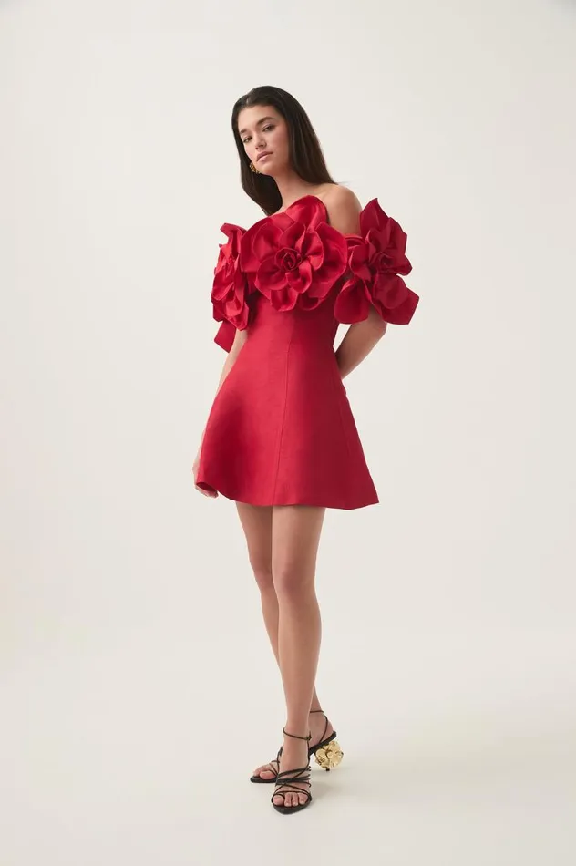 Aje Dresses Etta Mini Dress Scarlet Red 8211 Women Aje Dresses Etta Mini Dress Scarlet Red 8211 Women