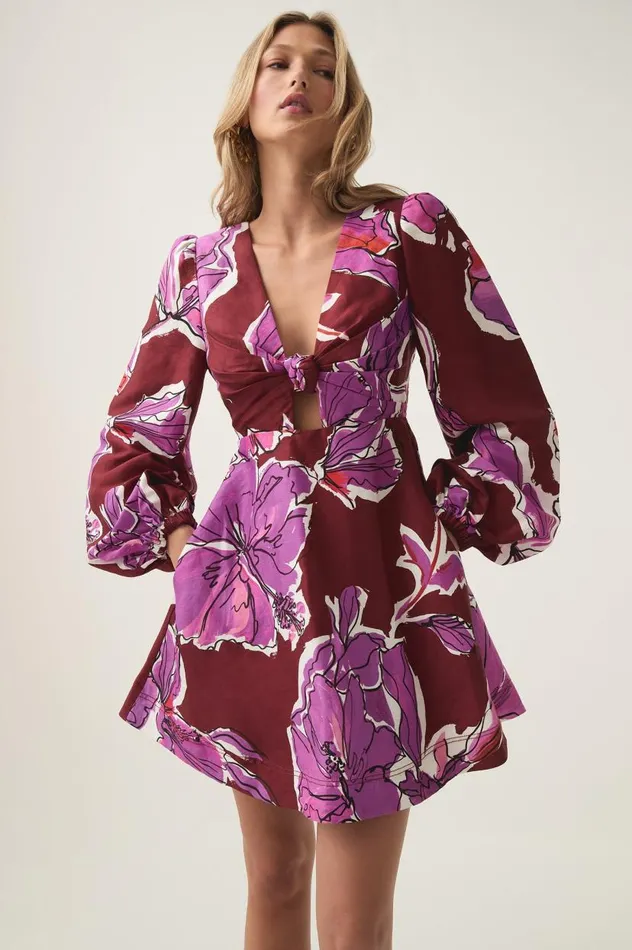 Aje Dresses Inflorescence Mini Dress Bold Hibiscus 8211 Women