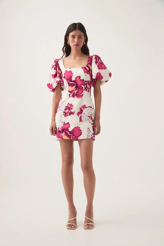 Aje Dresses Solace Lace Trim Mini Dress Boldly Blooming 8211 Women