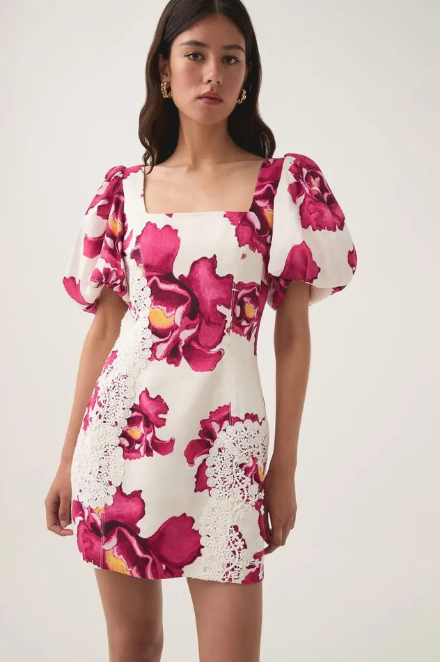 Aje Dresses Solace Lace Trim Mini Dress Boldly Blooming 8211 Women Aje Dresses Solace Lace Trim Mini Dress Boldly Blooming 8211 Women