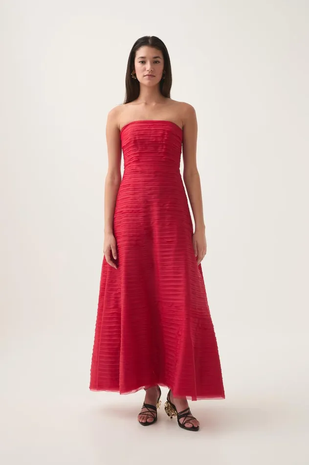 Aje Dresses Soundscape Maxi Dress Scarlet Red 8211 Women
