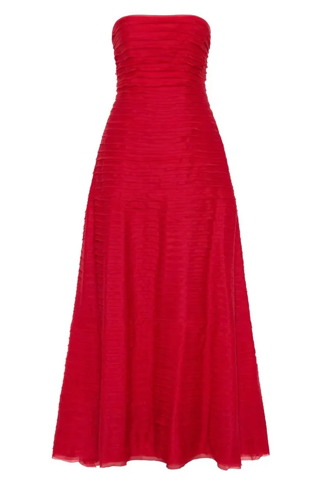 Aje Dresses Soundscape Maxi Dress Scarlet Red 8211 Women Aje Dresses Soundscape Maxi Dress Scarlet Red 8211 Women