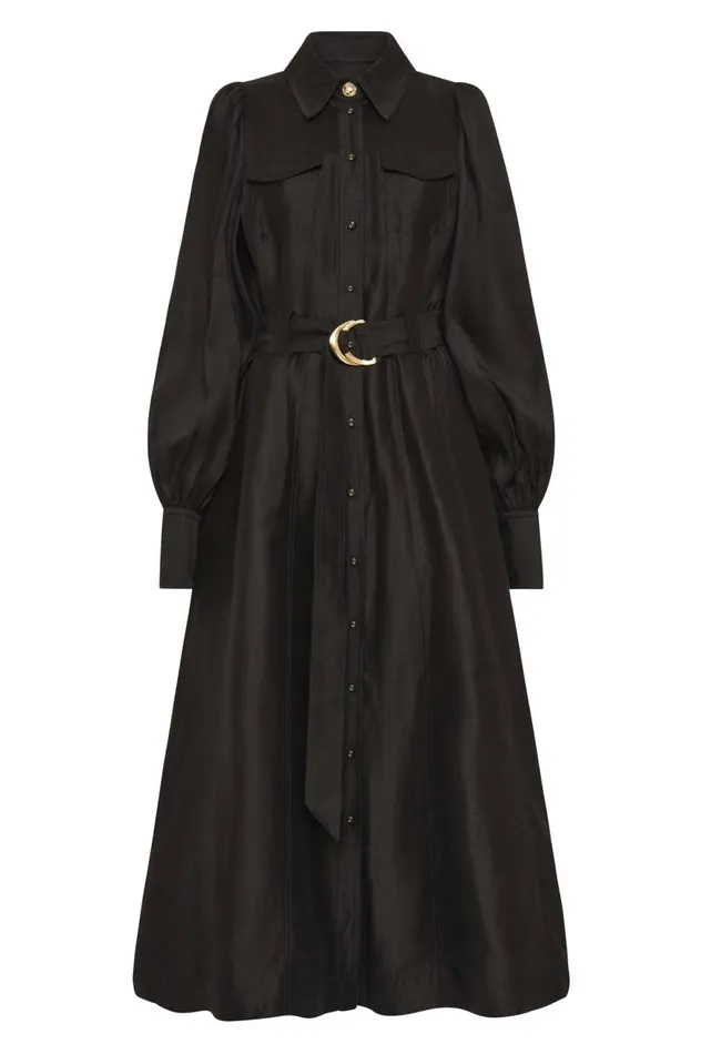 Aje Dresses Tasmin Belted Midi Dress Black 8211 Women Aje Dresses Tasmin Belted Midi Dress Black 8211 Women