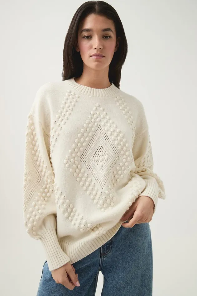 Aje Knitwear and Jumpers Mirelle Oversized Knit Ivory 8211 Women