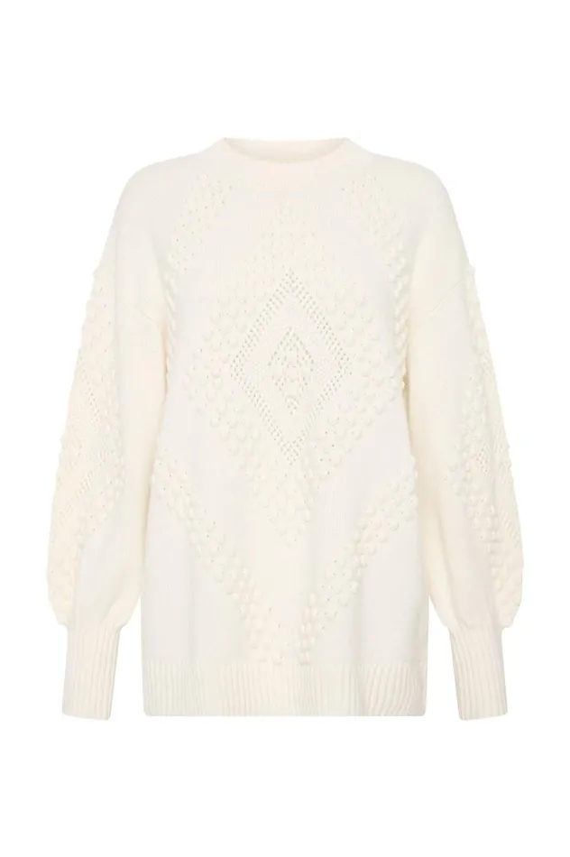 Aje Knitwear and Jumpers Mirelle Oversized Knit Ivory 8211 Women Aje Knitwear and Jumpers Mirelle Oversized Knit Ivory 8211 Women