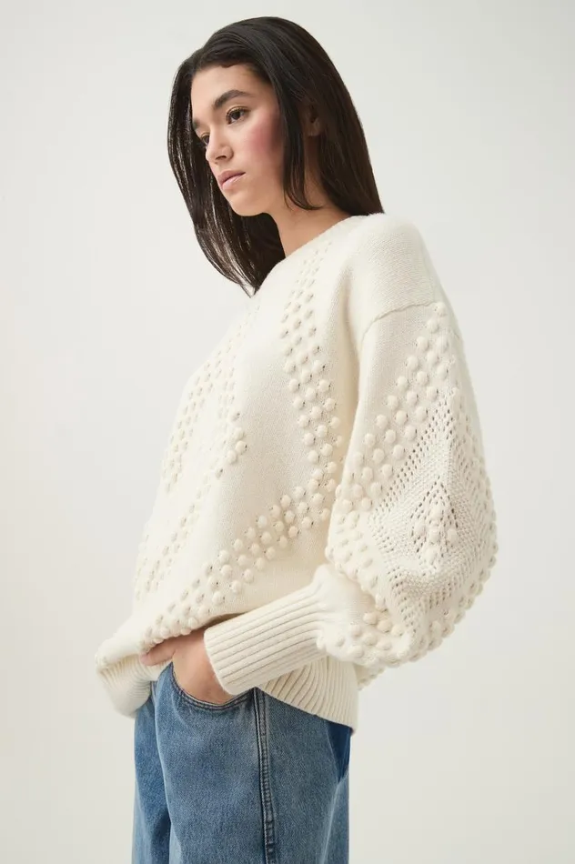 Aje Knitwear and Jumpers Mirelle Oversized Knit Ivory 8211 Women Aje Knitwear and Jumpers Mirelle Oversized Knit Ivory 8211 Women