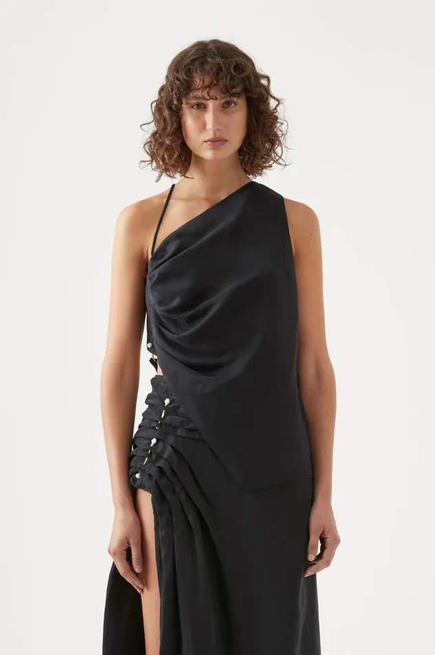 Aje Matching Sets Allure Asymmetric Draped Cami Black 8211 Women Aje Matching Sets Allure Asymmetric Draped Cami Black 8211 Women