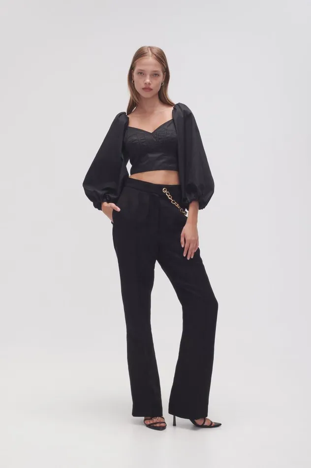 Aje Matching Sets Opal Flared Chain Link Pant Black 8211 Women