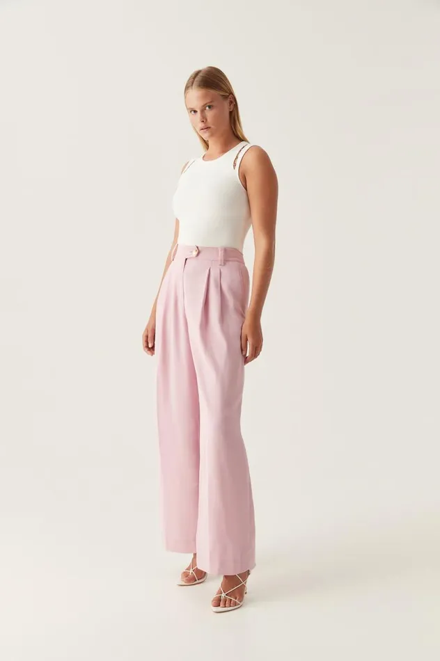 Aje Pants Harlem Pleat Front Pant Chalk Pink 8211 Women
