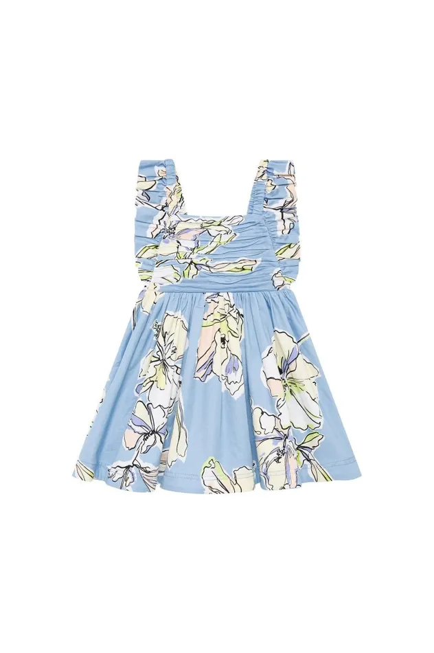 Aje Rosetta Frill Dress Blue Hibiscus 8211 Kids