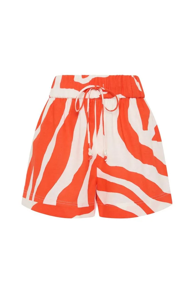 Aje Shorts Airlie Relaxed Short Coral Zebra 8211 Women Aje Shorts Airlie Relaxed Short Coral Zebra 8211 Women