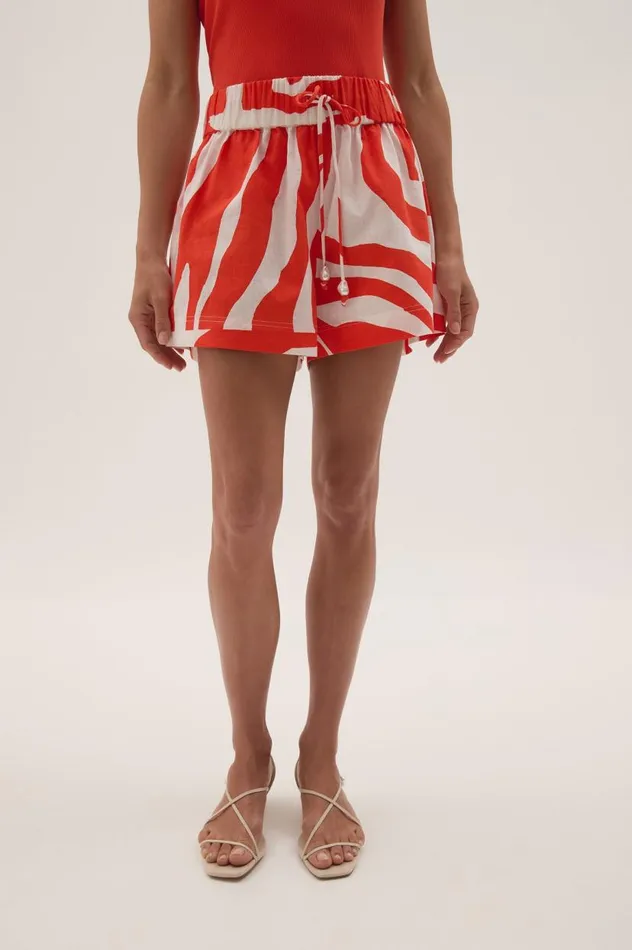 Aje Shorts Airlie Relaxed Short Coral Zebra 8211 Women Aje Shorts Airlie Relaxed Short Coral Zebra 8211 Women